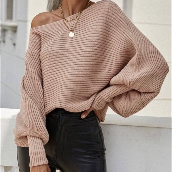 Passion of Essence Sweaters - Wheat Cozy Long Sleeve Bateau Neck Sweater